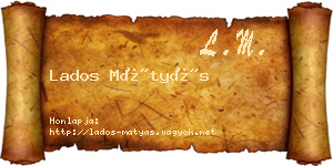 Lados Mátyás névjegykártya